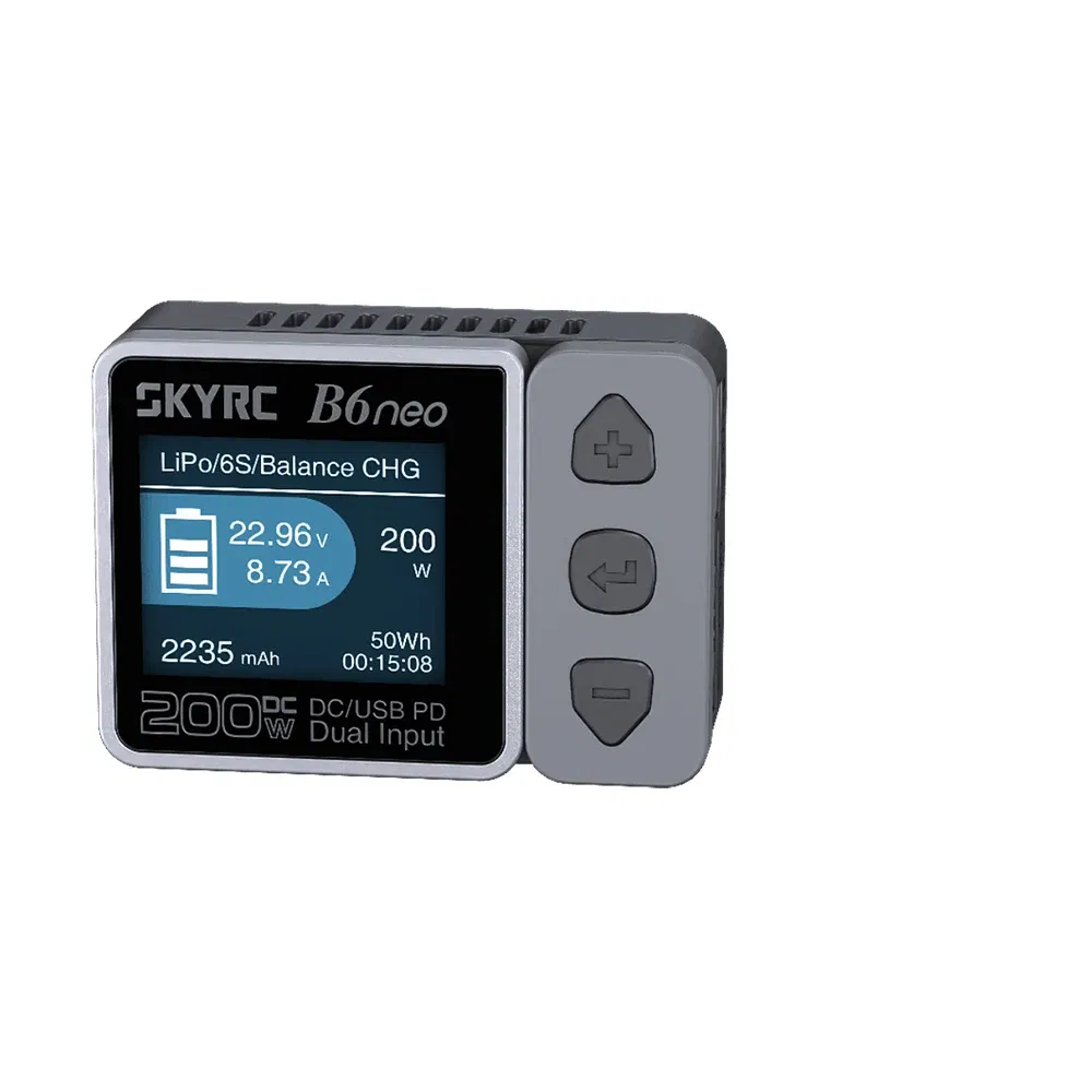 Color: Light Grey - 2023 NEW SkyRC B6 Neo Smart Charger DC 200W PD 80W LiPo Battery Balance Discharger SK-100198 B6 Neo