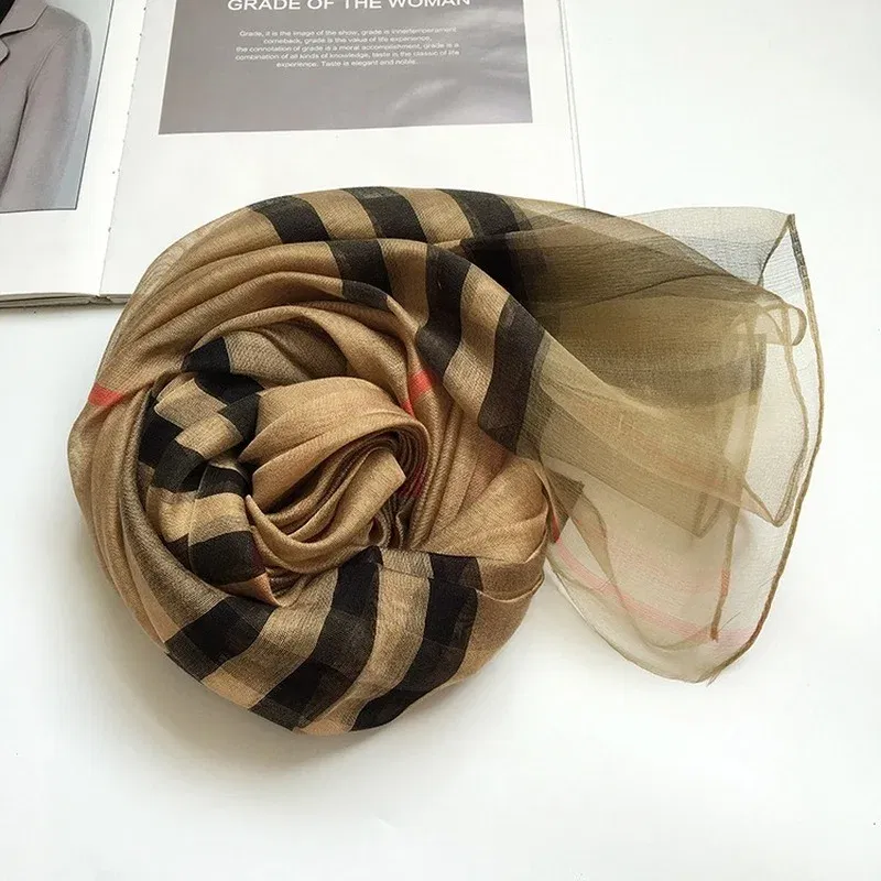 Color: Red - Silk&Wool Scarf For Women Four Seasons Scarf Big Size 84*190cm