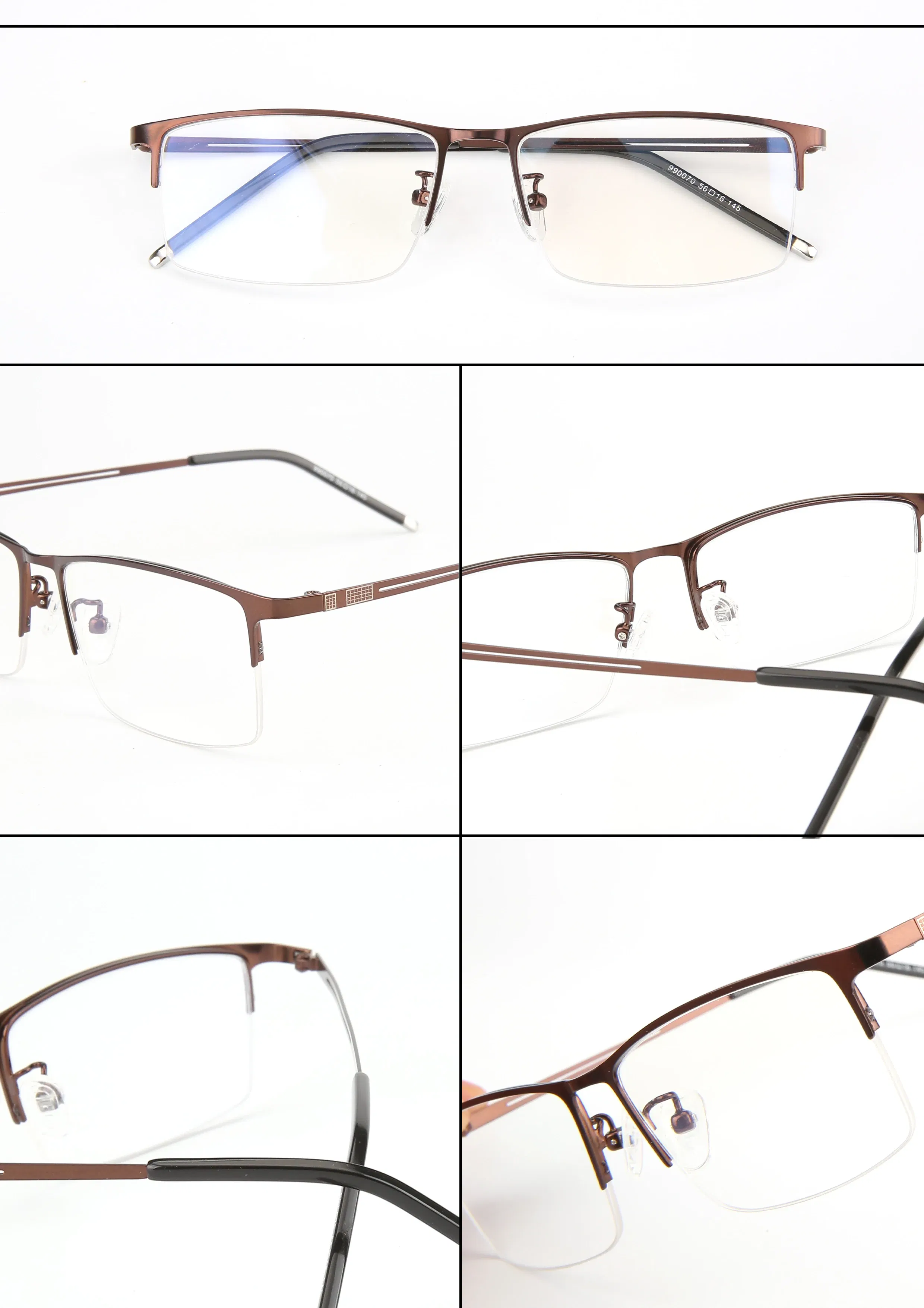 Frame Color: green, Eye Prescription: +400 - Sun Photochromic Finished Myopia Glasses Women Men Metal Half Frame Chameleon Short-sight Eyewear0 -0.5 -0.75 -1.0  To -6.0