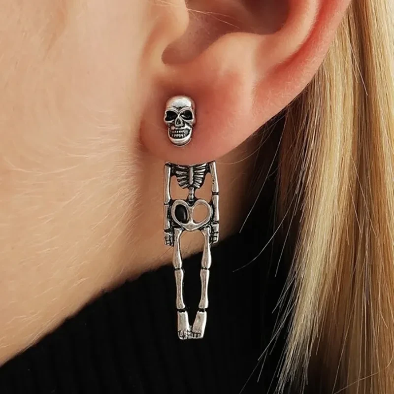 Halloween Earrings Skull Simulation