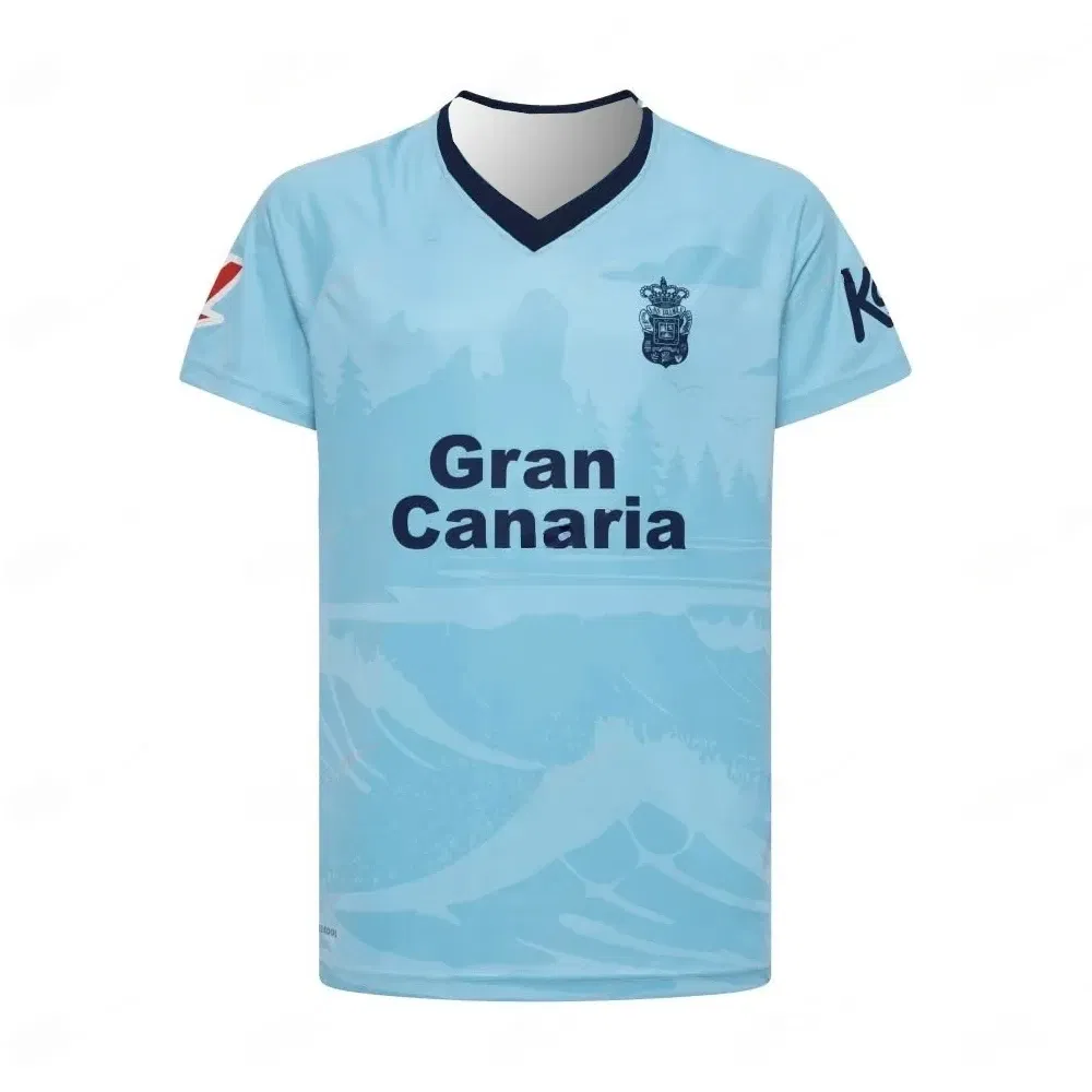 Color: black, Size: XXL - Spanish Season New Culture UD Las Palmas Casual 3D Printed T-shirt Football Uniform Adult Children Men's Summer General Top