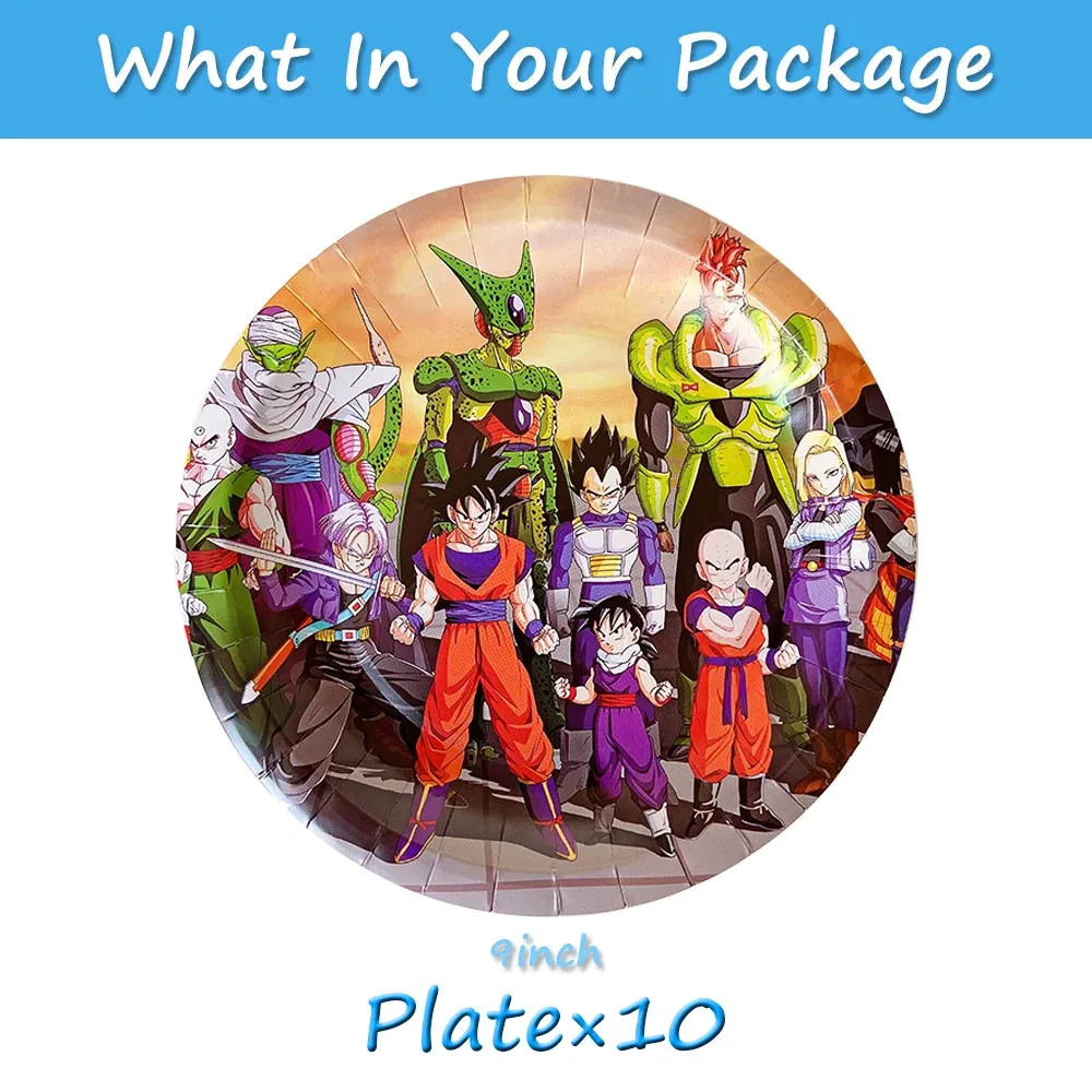 Color: Burgundy, Ships From: CHINA - Goku Dragon Ball Z Kids Birthday Party Gift Decoration Boy Tableware Party Supplies Plate Cup Tablecloth Foil Balloon CakeTopper