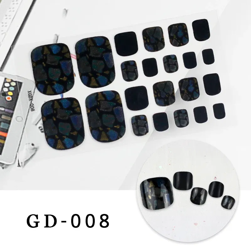 Color: Middle Brown - Colorful Nail Stickers Foot Shiny Glitter Nails  Charms Full Cover Self-Adhesive Nail Polish Stickers for Nails Art