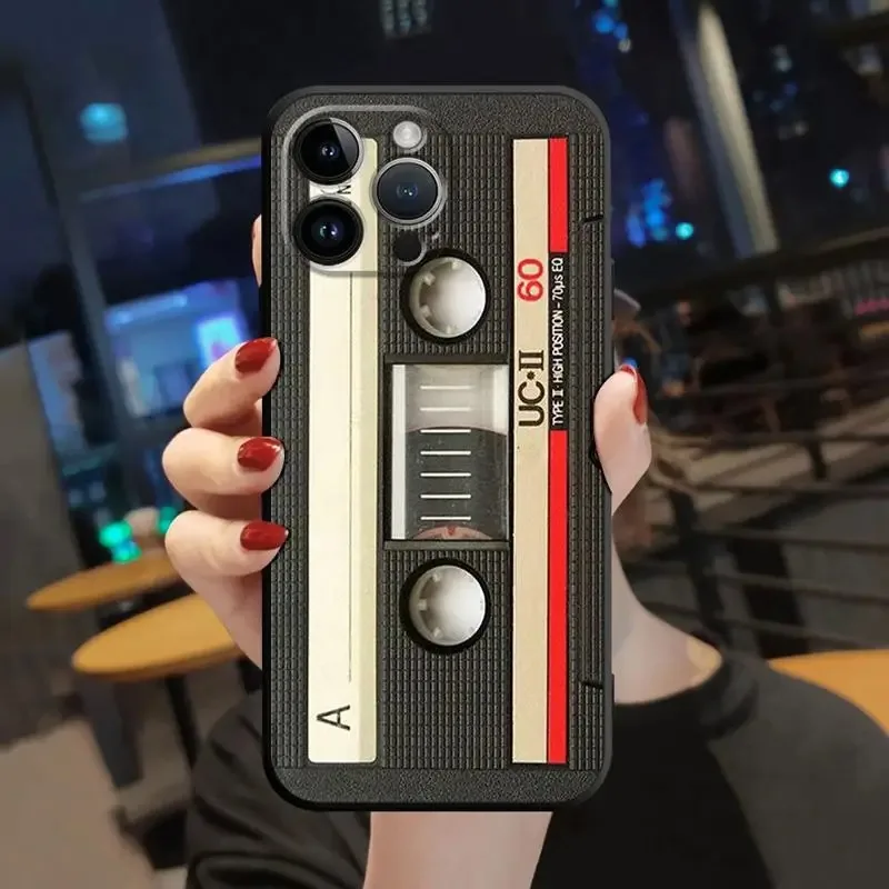 Color: Beige, Material: Denim - Magnetic Radio Tape Cassette Pattern Phone Case For Samsung Galaxy S10 S20 S21 S22 S23 S24 FE Plus Ultra Note 20 Phone Cover