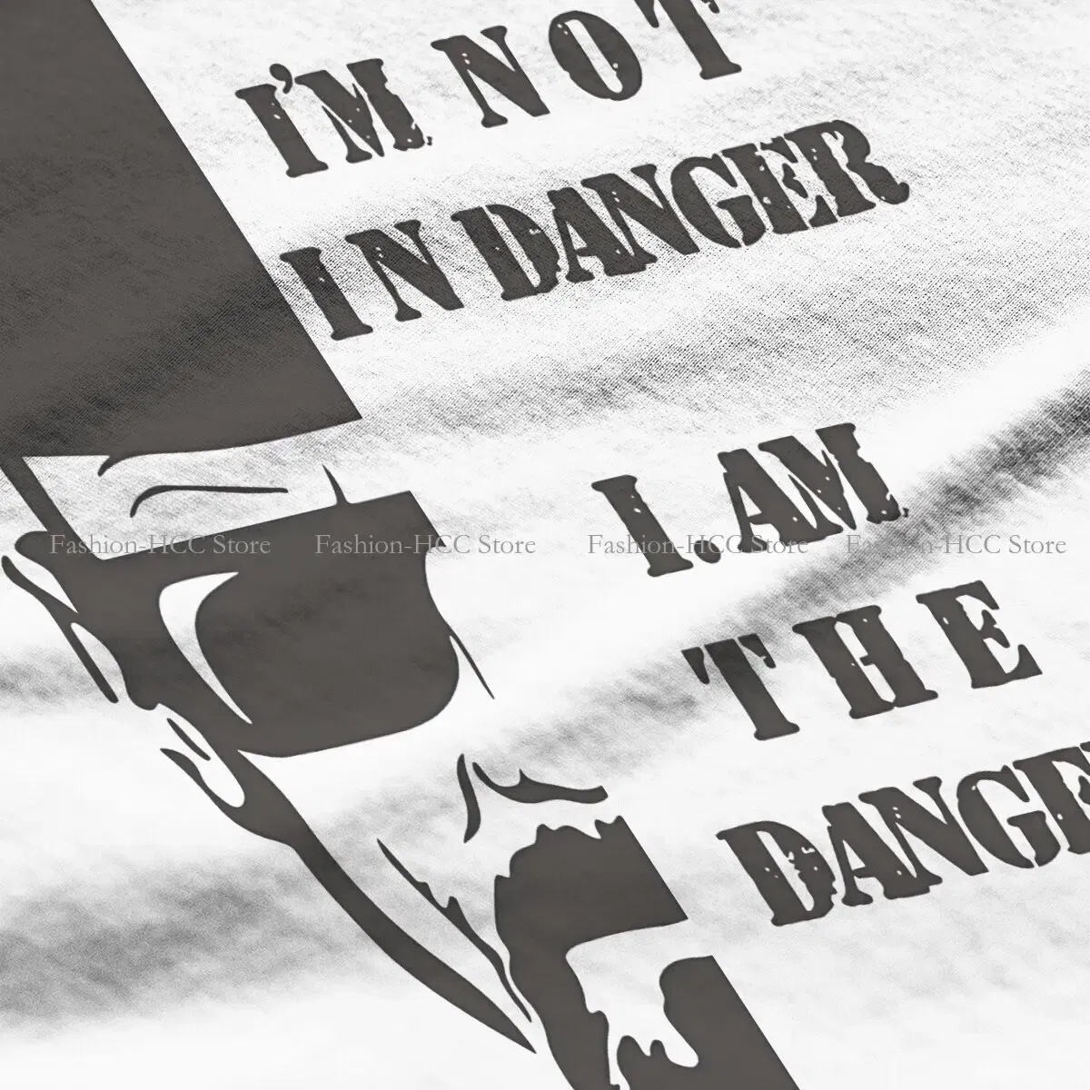 Color: WHITE, Size: XXL - I Am Not In Danger I Am The Danger Hip Hop TShirt Breaking Bad Style Tops Comfortable T Shirt Female Tee