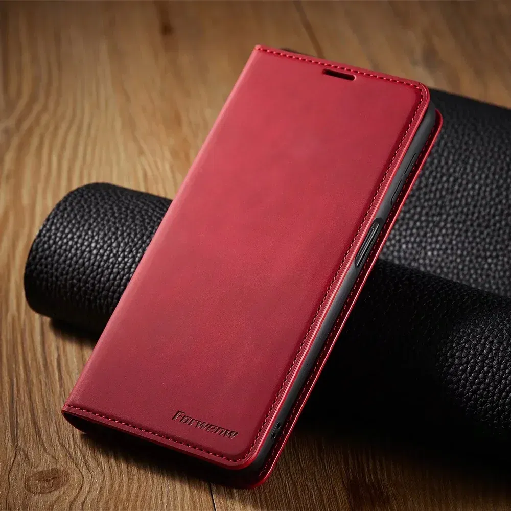 Color: Red, Material: CANVAS - Leather Case for Samsung Galaxy A54 A53 A34 A33 A14 A13 A15 A25 A12 A22 A32 A52s A6 A7 A10 A20e A40 A50 A70 A21s A31 A41 A51 A71