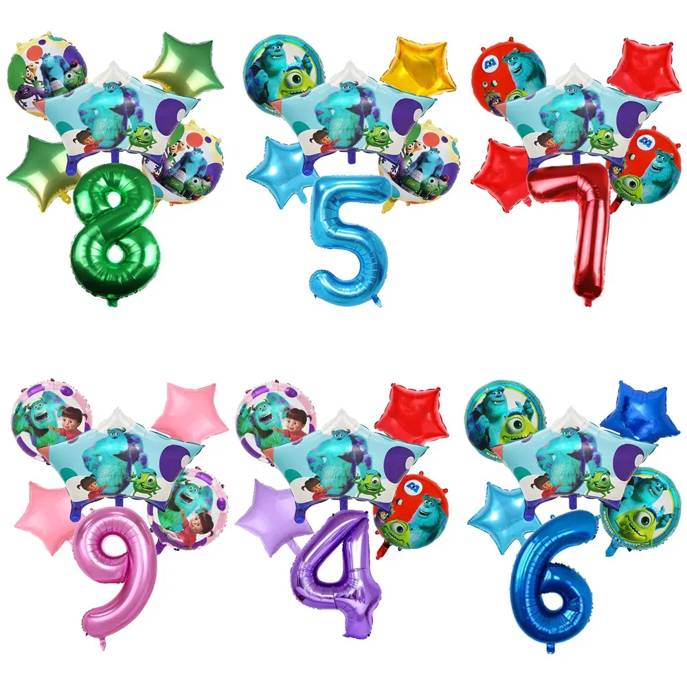 Color: multi, Capacity: 750ml - Monsters University Monsters, Inc. James P. Sullivan Theme Birthday Party Decoration Crown Shaped Balloon Set Baby Shower