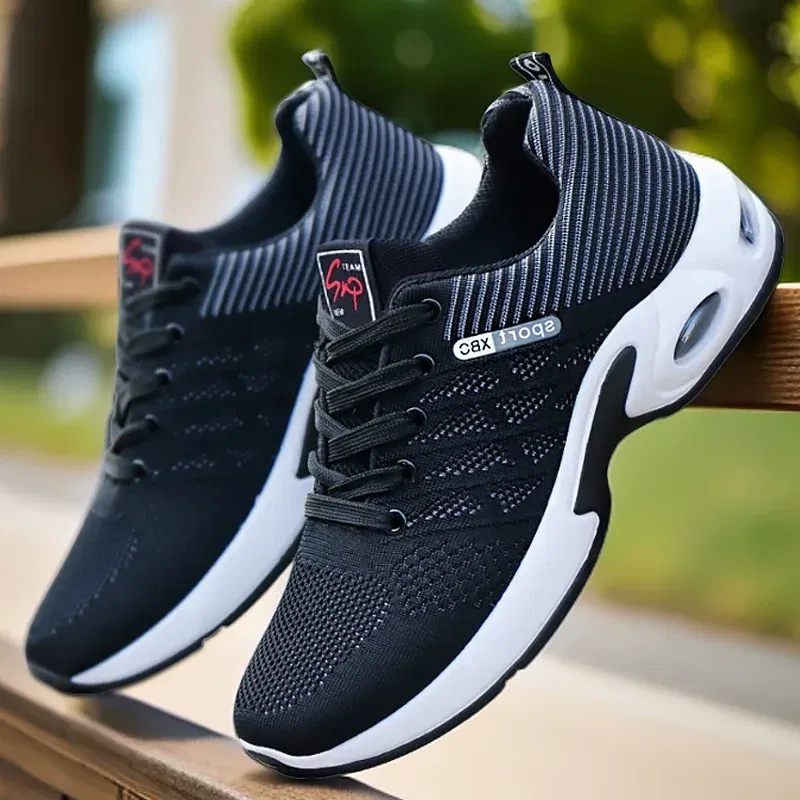 Color: GRAY, Shoe Size: 43 - sneakers Men 2025 new men's shoes lace-up running shoes Light casual sneakers