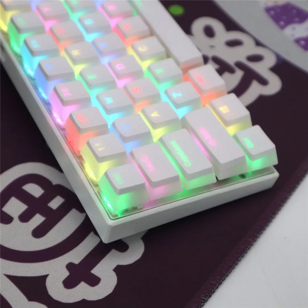 Color: PURPLE - 104 Keys Pudding Theme Keycap OEM Profile ABS PBT Double Shot Keycap For Mx Switch Mechanical Keyboard RGB Backlit Key Caps