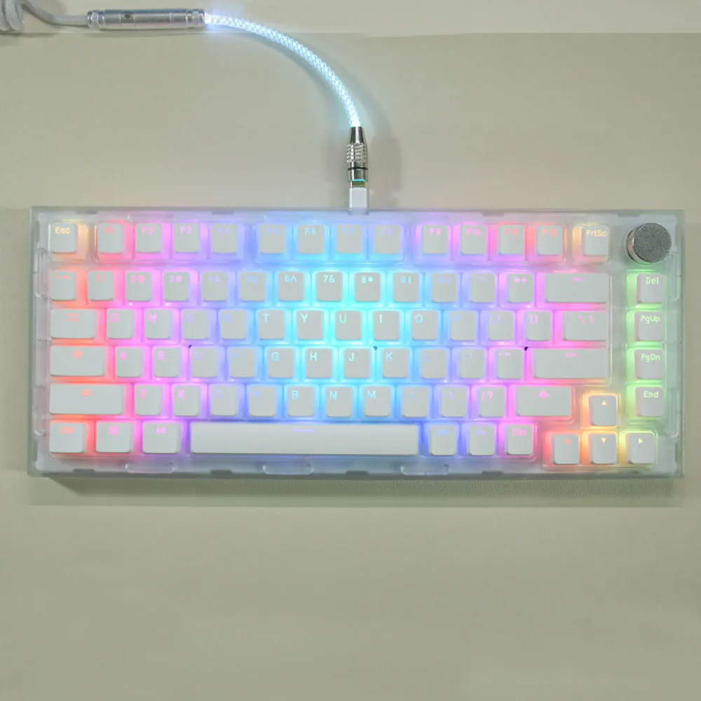 Color: PURPLE - 104 Keys Pudding Theme Keycap OEM Profile ABS PBT Double Shot Keycap For Mx Switch Mechanical Keyboard RGB Backlit Key Caps