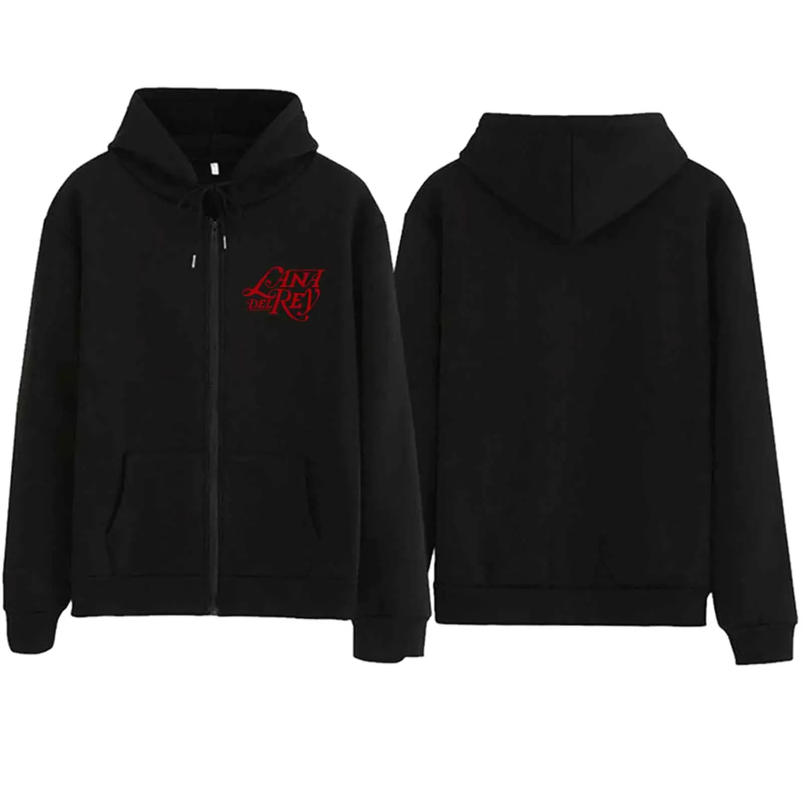 Color: black, Size: L - Lana Del Rey Zipper Harajuku Streetwear Printing Music Fans Gift Hoodie Casual Pullover Tops Hoodie 2024 V-Neck Sweatshirts