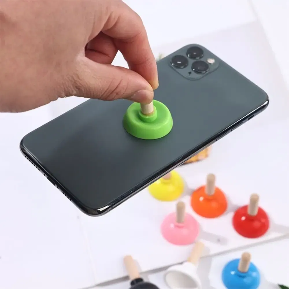 Color: PURPLE - Mini Colorful Toilet Shape Plunger Phone Holder Sucker Stand Tiny Plunger Magic Tricks Inspired Looking For Card Professional