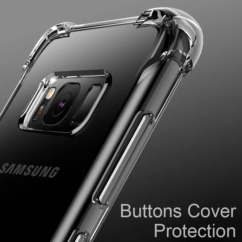 Material: CANVAS - Clear Case For Samsung Galaxy S20 S21 FE S22 S10 S9 S8 Plus S10E Note 8 9 10 20 Plus ShockProof Transparent Soft Cover Case
