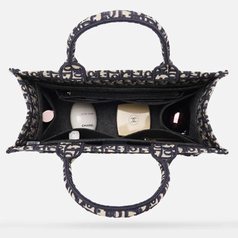 Color: black, Size: S - Felt Cloth Insert Bag Fits BOOK TOTE Makeup Handbag Organizer Travel Inner Purse Cosmetic Bag Mommy Bag Fit ONTHEGO Tote