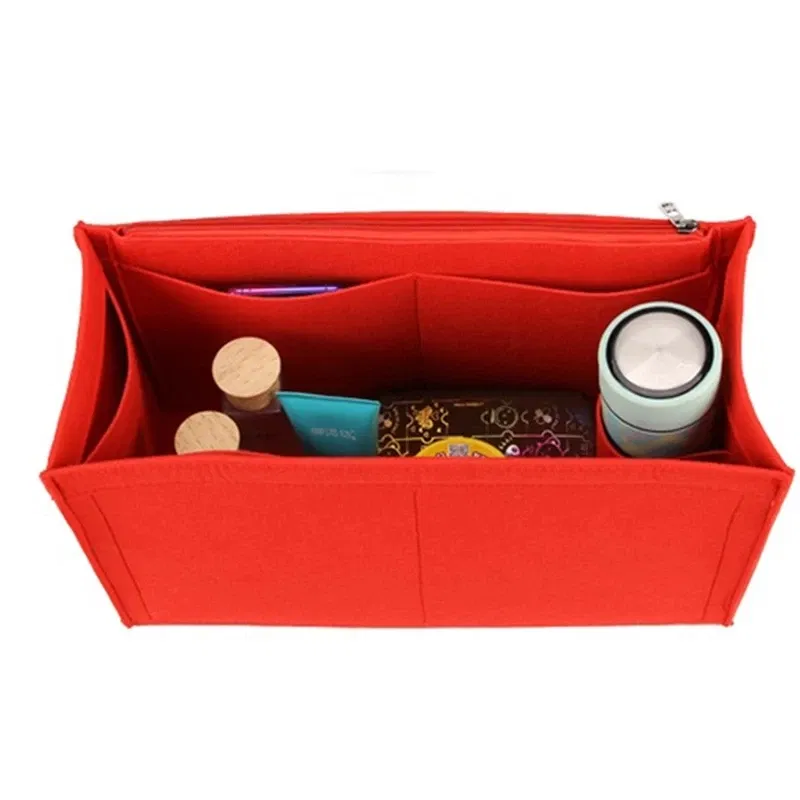 Color: black, Size: S - Felt Cloth Insert Bag Fits BOOK TOTE Makeup Handbag Organizer Travel Inner Purse Cosmetic Bag Mommy Bag Fit ONTHEGO Tote