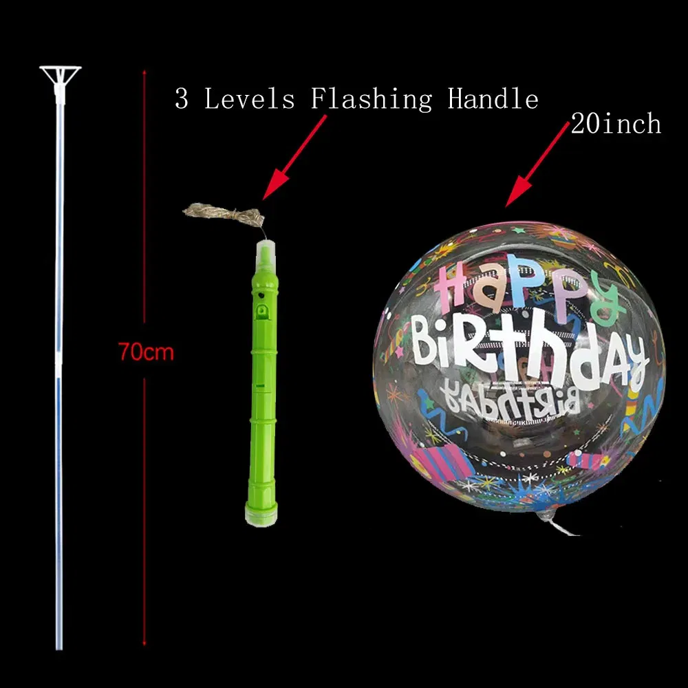 Color: Olive, Ballon Size: 10inch, Shape: O - 1/5/10/20/30pcs LED Light Up BoBo Balloons Colorful 3 Levels Flashing Handle 20 Inches Bubble Balloon 70cm Stick
