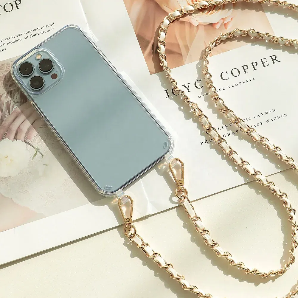 Color: Dark Brown, Bundle: Case & Strap, Material: Vinyl - Crossbody Lanyard Necklace Pearl Bracelet Phone Case with Chain for Iphone 13 12 14 Pro Max 15 X XS 6S 7 8 Plus Cover with Strap