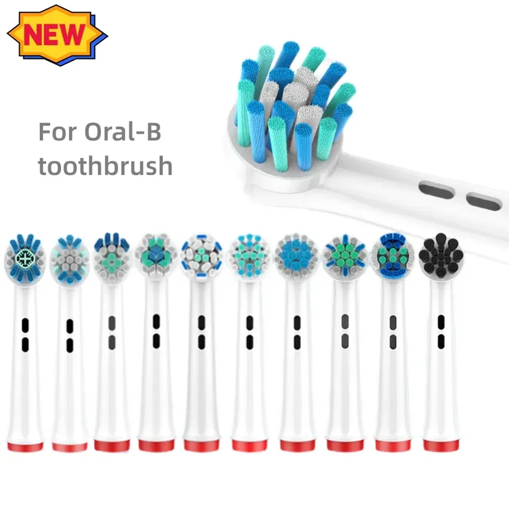 Color: black - 4PCS Dupont Bristle Electric Toothbrush Heads Whiten teeth/Daily Clean/Precison Cleaning/Soft Care Teeth Function For Oral B
