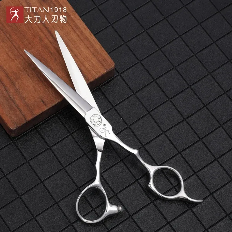 Color: WHITE - Titan professional hairdresser's barber set of scissors cutting Hairdressing salon scissors sharp tools 5.5inch 6.0inch