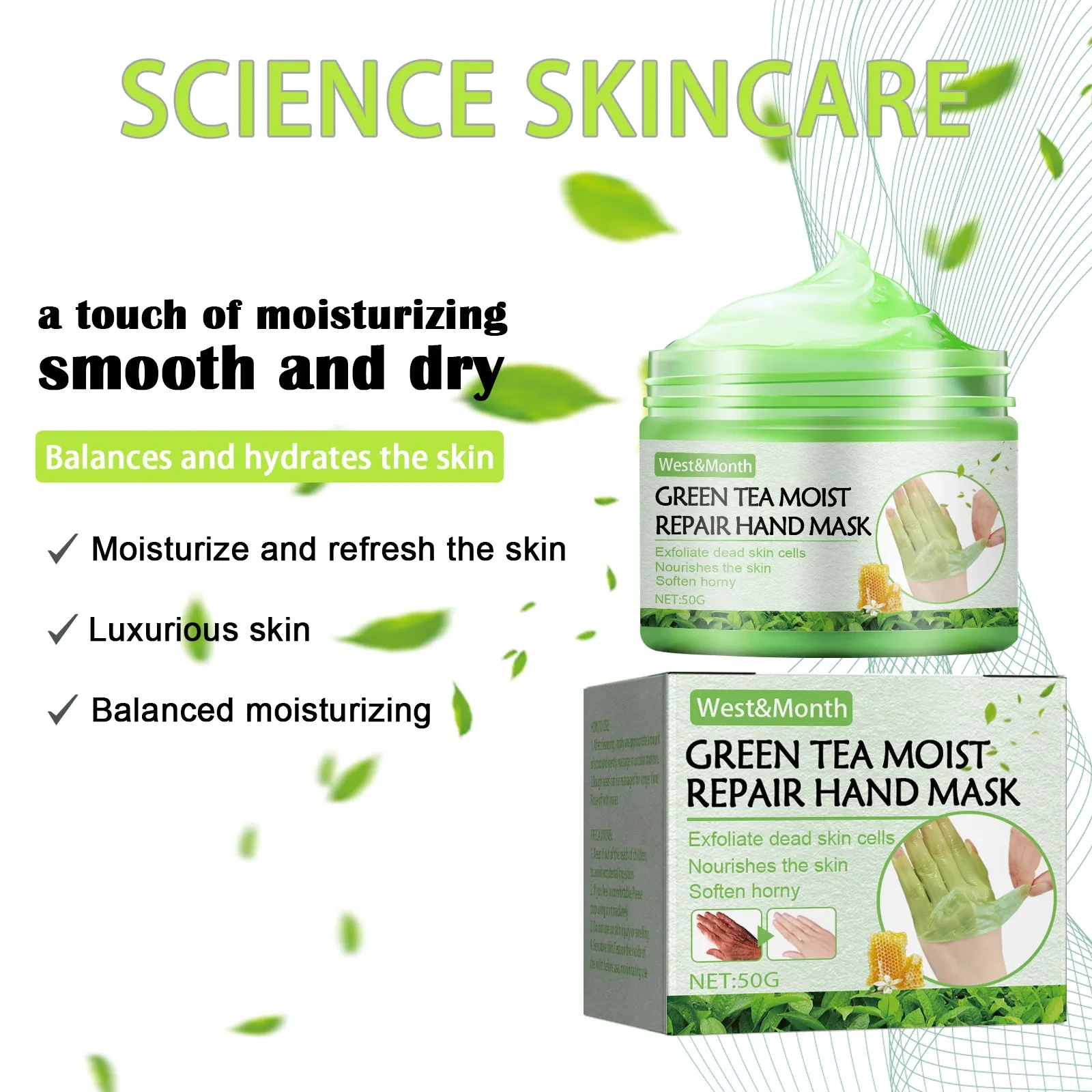 Green Tea Repair Hand Mask Skin Rejuvenation Anti-chapping