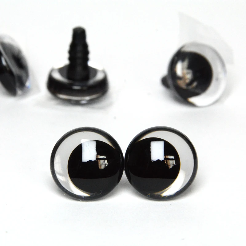 Color: WHITE, Size: One Size - 20pcs 12mm 14 16 18 20 25 30mm 3D Cartoon Clear toy animal safety strange eyes doll eyes eyes with hard washer-size option