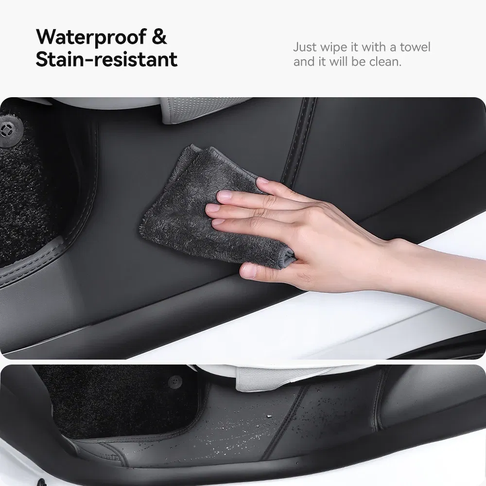Color Name: grass green, Ships From: CHINA - YZ For Tesla Model Y Juniper 2025 New Leather Trunk Mats Fully Surrounded Waterproof Non-Slip Liner Custom Floor Mat Accessories