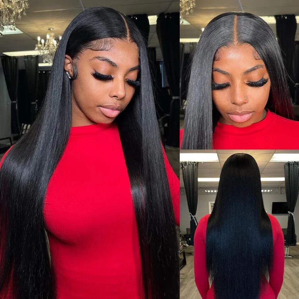 Stretched Length: 8 8 10 - Peruvian Bone Straight Human Hair Bundles Deal Unprocessed Virgin Hair Extensions Long Thick Cheap Brazilian Hair Weave Natural