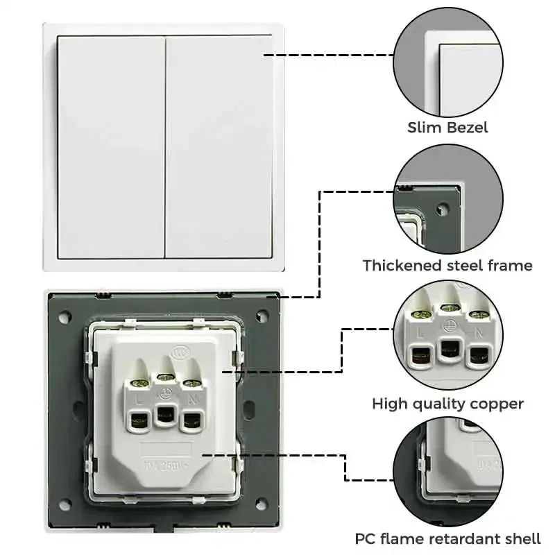 Color: Beige - YINKA Plastic Panel Korean Standard Switch Frame Wall Switch Wall Socket TV Satellite 220V 1234GANG DIY Plastic Frame Part White