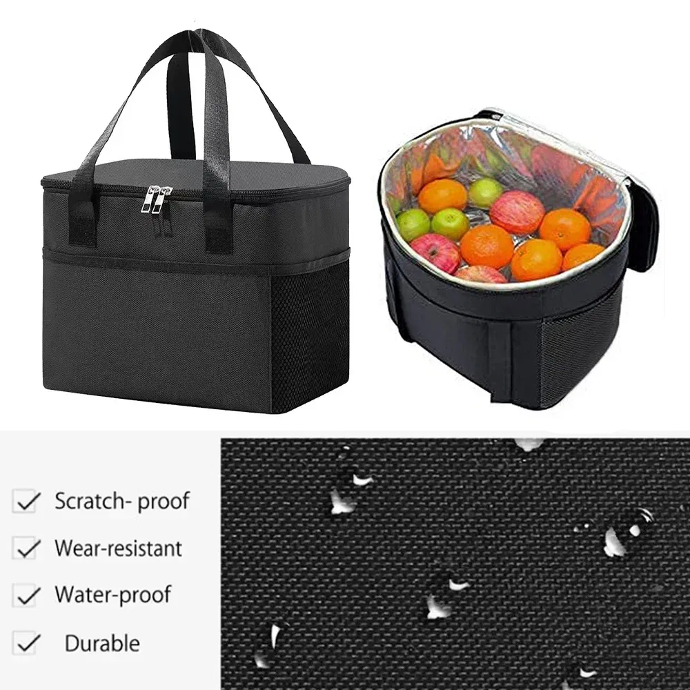 Color: MULTI - Thermal Bag Portable Lunch Bags Insulated Cooler Bag Food Bento Bags Printing Gold Letter Series Travel Picnic Storage Ice Bags