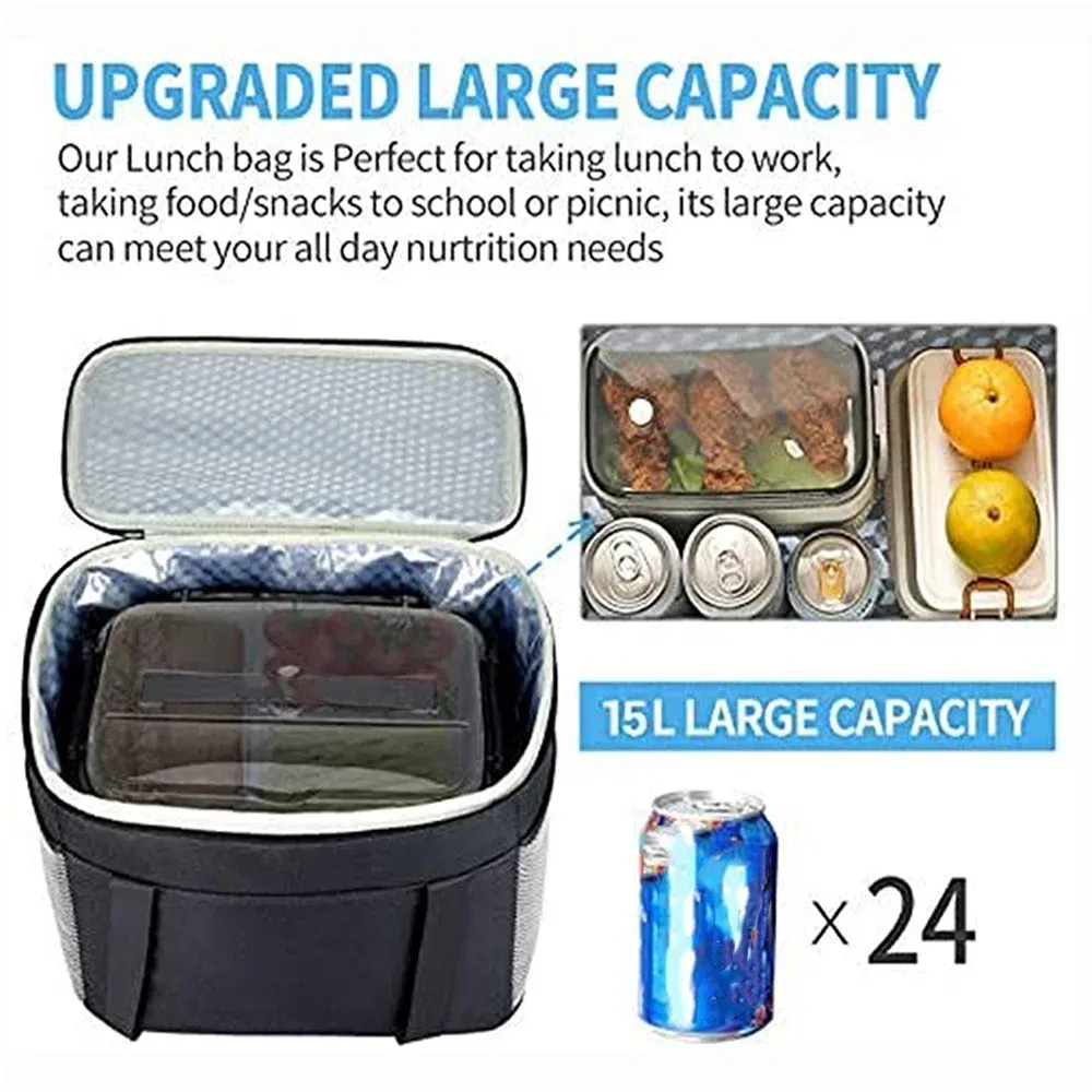 Color: MULTI - Thermal Bag Portable Lunch Bags Insulated Cooler Bag Food Bento Bags Printing Gold Letter Series Travel Picnic Storage Ice Bags