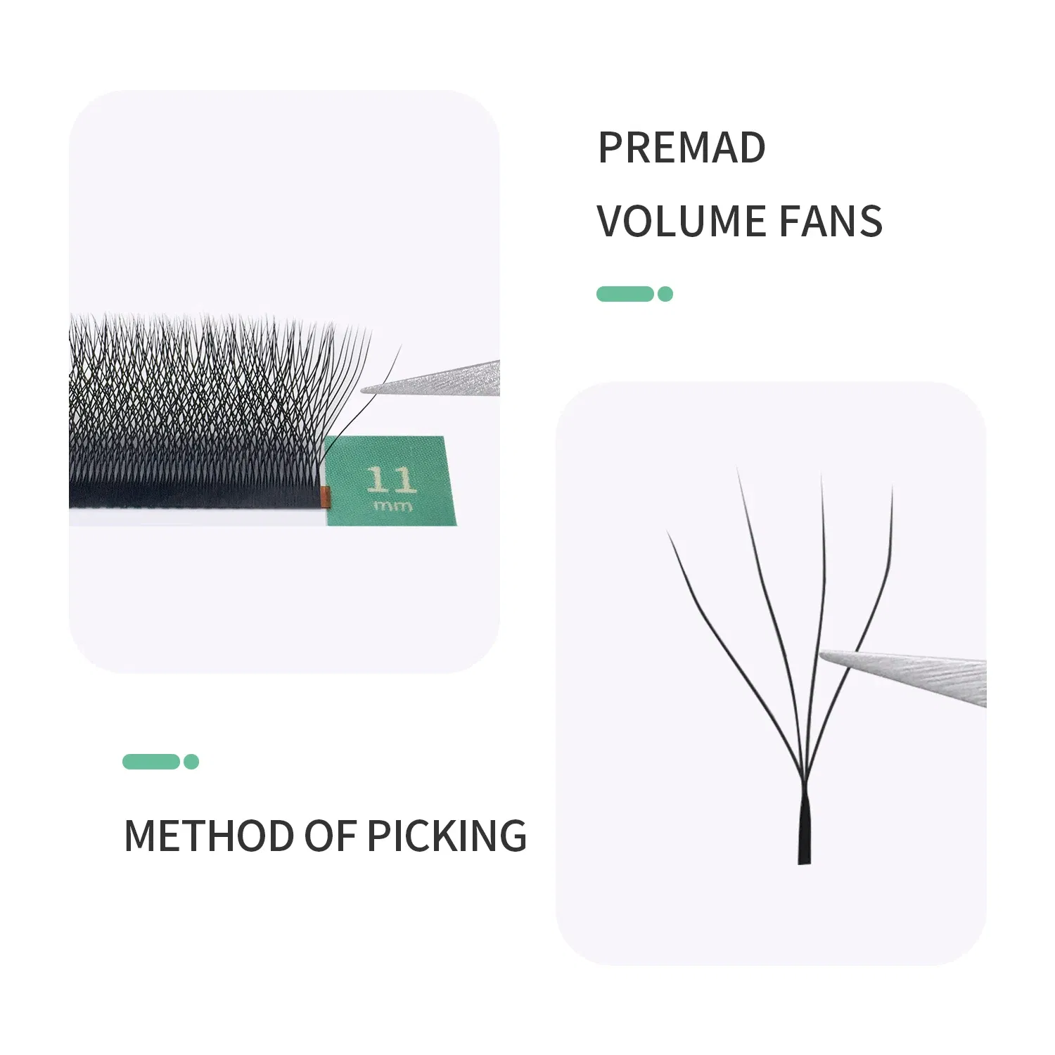 Color: Brushed Chrome, Curl: D, Thickness: 0.07mm, Length: 12mm - GLAMLASH 4D - W Shaped Eyelash Extension Automatic Flowering W Fake Lashes 0.07mm C/D/L/LU Curl Individual