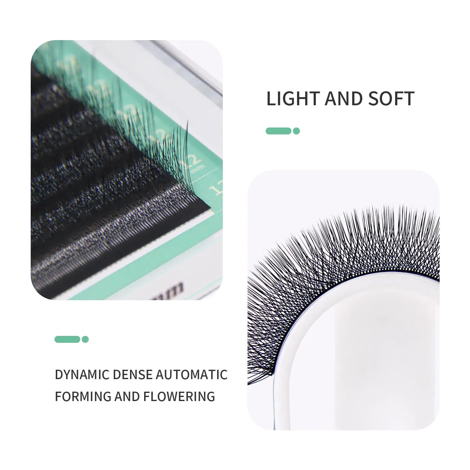 Color: Brushed Chrome, Curl: D, Thickness: 0.07mm, Length: 12mm - GLAMLASH 4D - W Shaped Eyelash Extension Automatic Flowering W Fake Lashes 0.07mm C/D/L/LU Curl Individual