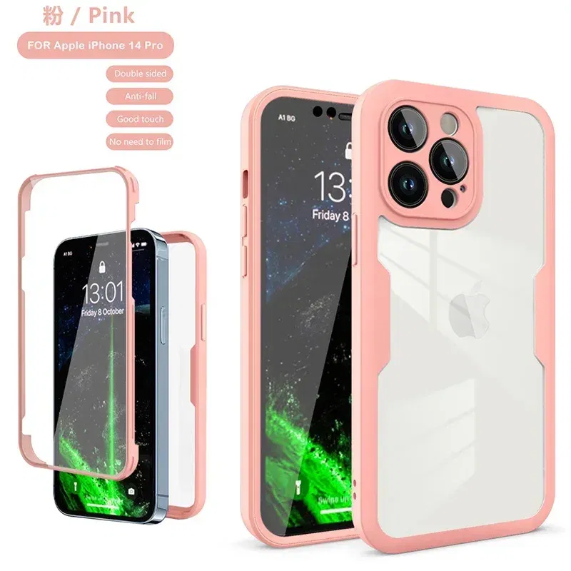 Color: Blue, Compatible-Phone Models: For iPhone XR, Ships From: CN - Clear 360 Full Wrap Phone Case For iPhone 17 Pro Max 16 15 14 13 12 11 SE2/SE3 Xr Xs 8 Plus Film With Lens Protection Back Cover