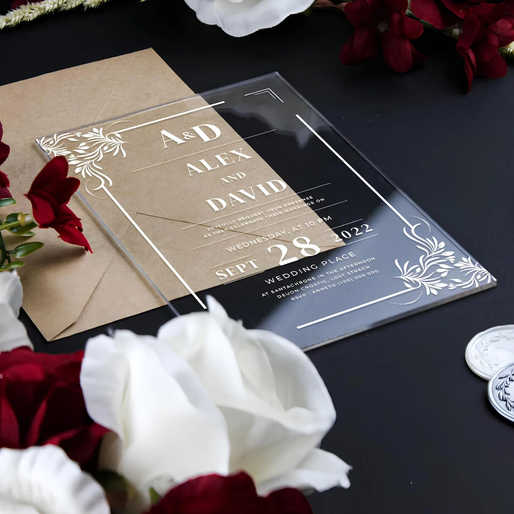Color: Burgundy, Size: S - Acrylic Wedding Invitation, Personalized Wedding Invitations, Party Invitations and Invitation Quinceanera, Invitation Sweet 16