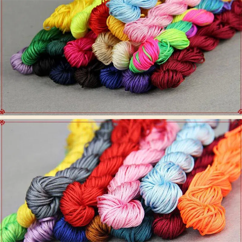 Color: Dark Grey - 24m Polyester Braided Jade Thread For DIY Handmade Necklace Bracelet Trinket Pendant Braided Accessories Jewelry Making Finding