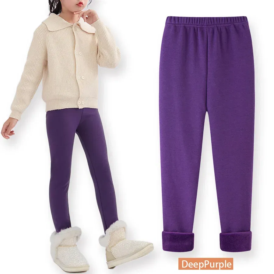 Color: PURPLE, Size: 62, Ships From: CHINA - SheeCute Girls Winter Warm Pants Kids Fleece Lined Leggings for 3-11 Years SCW7101