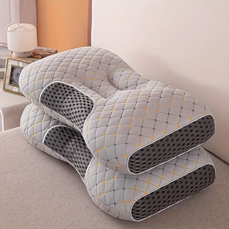 Ergonomic Maternity Pillow - Knitted Cotton Adjustable Neck Massage Pillow, Orthopedic Contour Support, Medium Soft Firmness