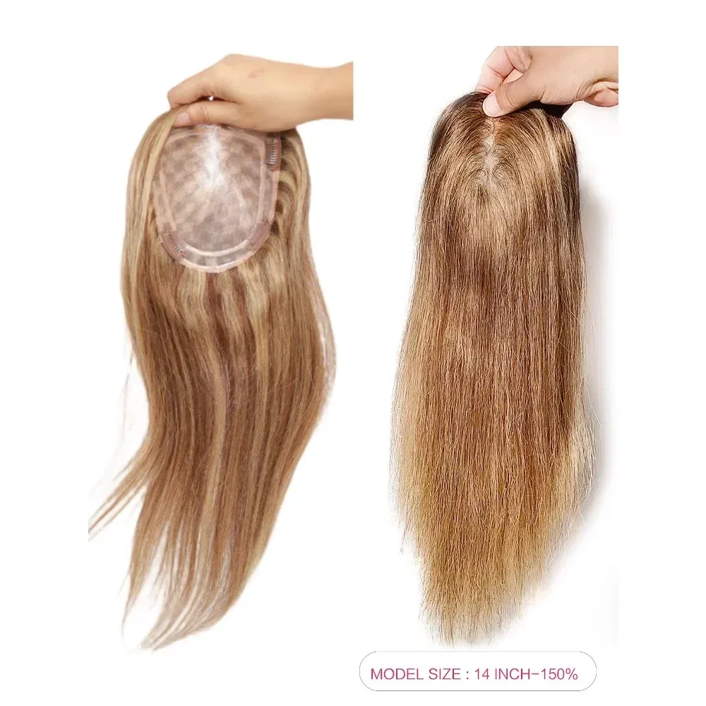 Toupee Color: 4R#, Toupee Size: 5x7, Toupee Design: free, Toupee Density: 120%, Length: 18 inches - 5.5X6inch Mono Base Brazilian Remy Human Hair Topper 12"-18" Double Pu Around Thick Invisible Mono Topper for Women Hairpieces