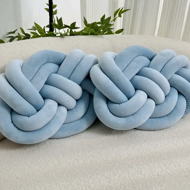 2pcs Knot Ball Throw Pillows, Soft Plush Cushion Pillows, Decorative Knotted Pillows, For Bed Sofa Bedroom Home Decor