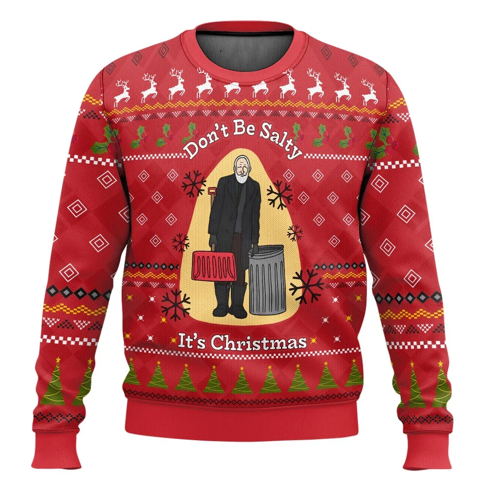 Color: Burgundy, Size: M, Ships From: CHINA - Merry Christmas alone at home Ugly Christmas sweater cartoon animation Men's pullover 2026 fashionable couple shirts Sweatshirt