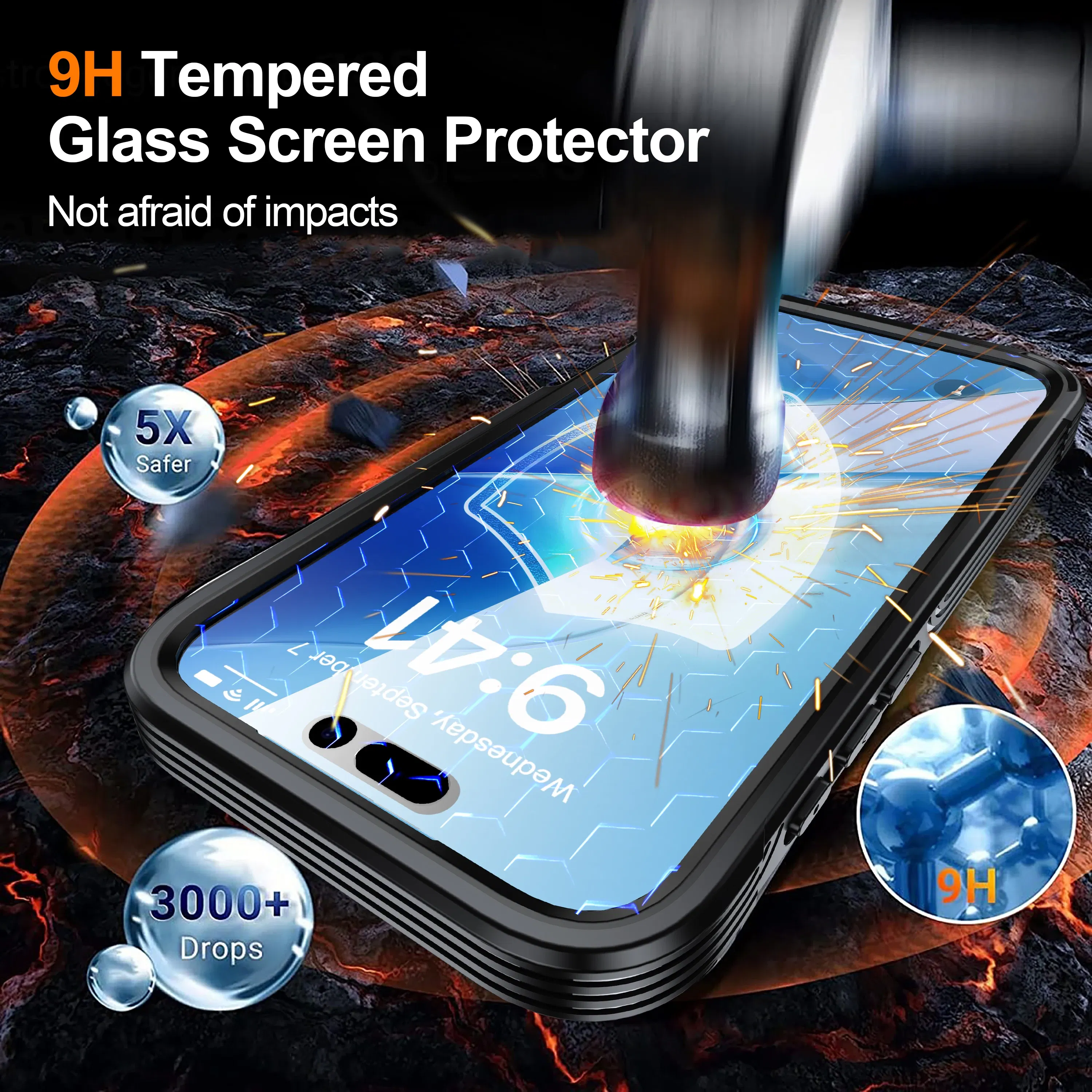 Color: black, Compatibility by Model: iPhone17 - Shellbox-For iPhone17promax/17Air phone case, drop-resistant, ultra-thin transparent magnetic, scratch-resistant and wear-resist