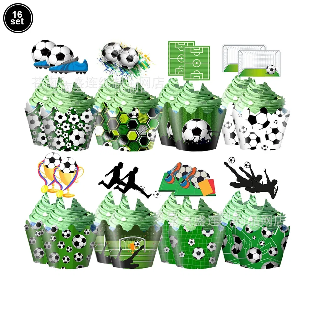 Color: Deep Sapphire - Soccer Cake Decorations Soccer Birthday Party Supplies Soccer Ball Cupcake Topper