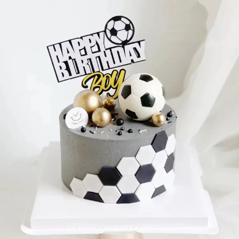 Color: Deep Sapphire - Soccer Cake Decorations Soccer Birthday Party Supplies Soccer Ball Cupcake Topper