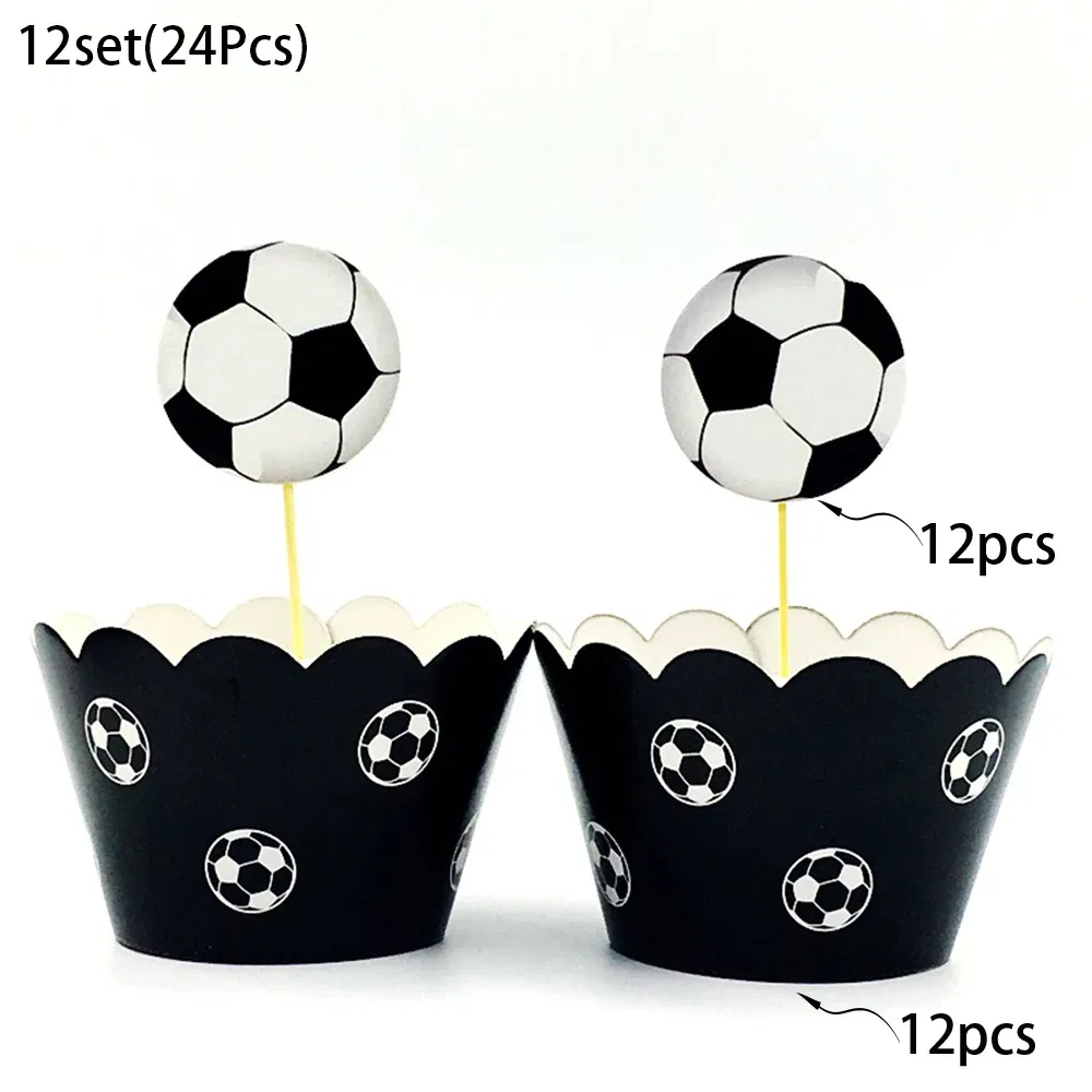 Color: Deep Sapphire - Soccer Cake Decorations Soccer Birthday Party Supplies Soccer Ball Cupcake Topper