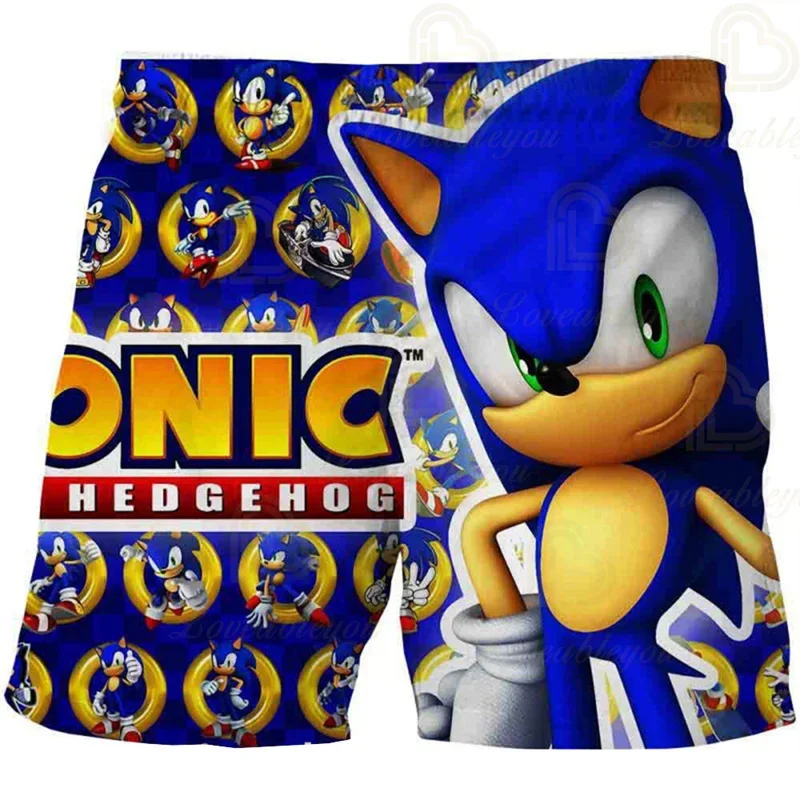 Color: army green, Kid Size: 5 - New Anime Kids Sonic Shorts Fashion Boys Girls Clothes Harajuku Cute Baby Cartoon Casual Summer Boy Boy Beach Pants