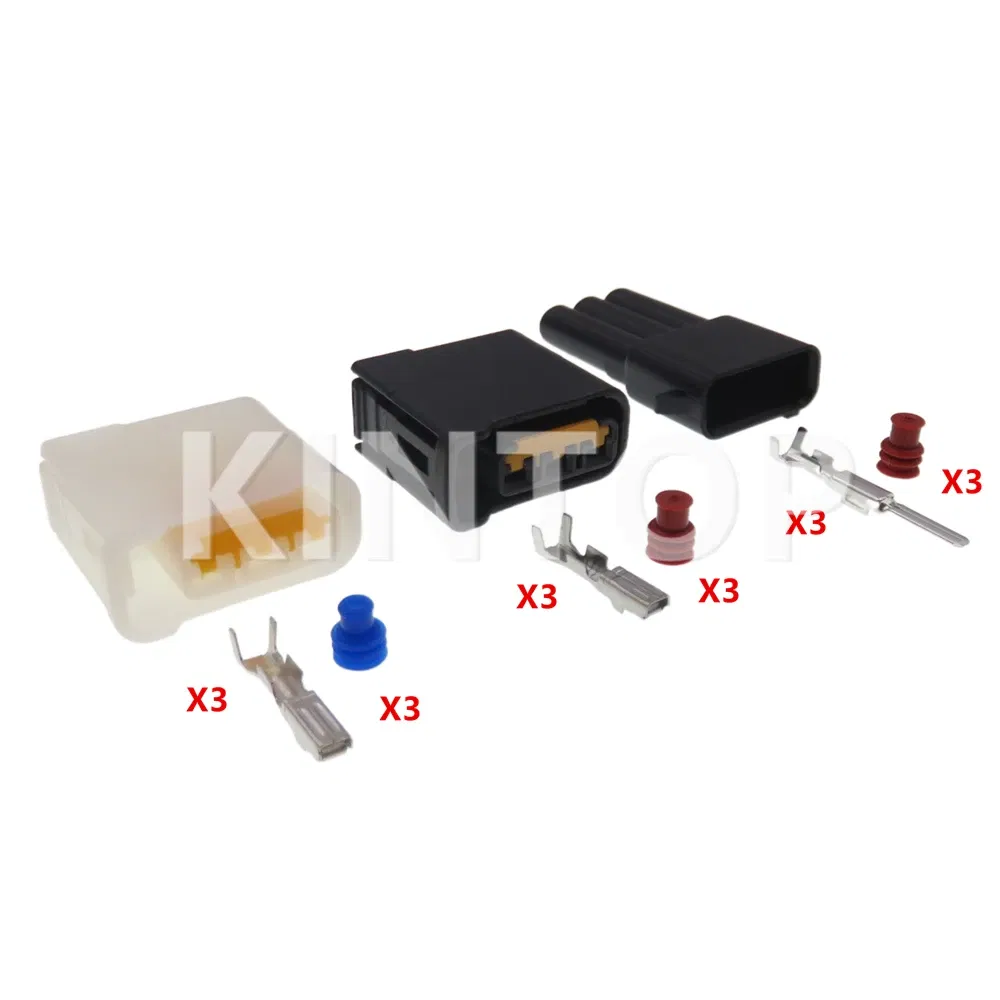 Color: Red - 1 Set 3 Pins AC Assembly Auto Plastic Housing Connector with Wire Automotive Ignition Coil Socket For Subaru FW-C-D3F FW-C-D3F-B