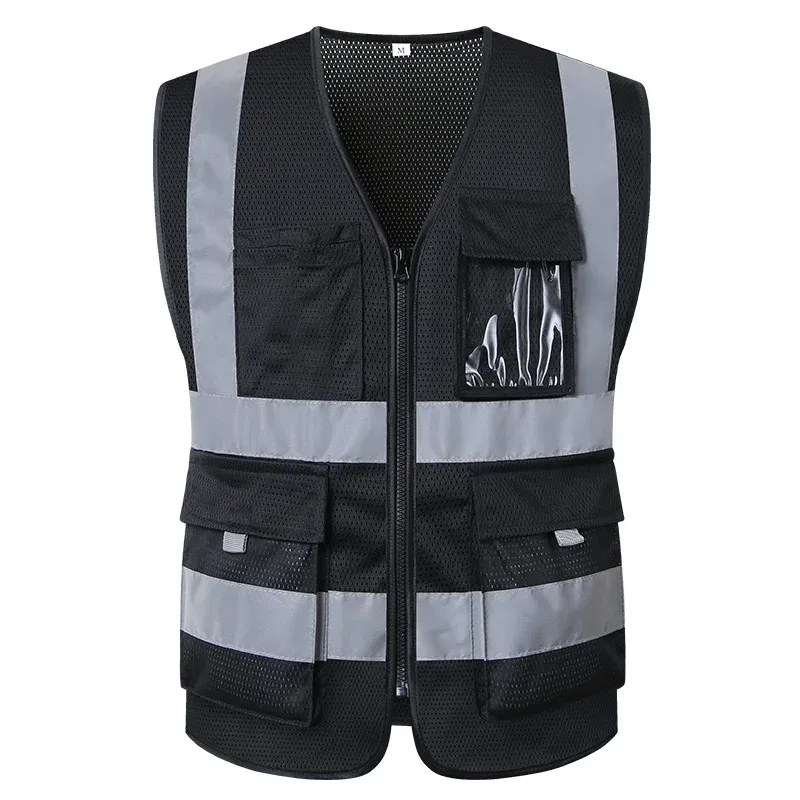 Color: Blue, Size: XL - SFVEST MENS WOMEN HI VIS VIZ EXECUTIVE VEST WAISTCOAT TWO INCHES WIDTH REFLECTIVE SAFETY LARGE POCKETS FREE DELIVERY