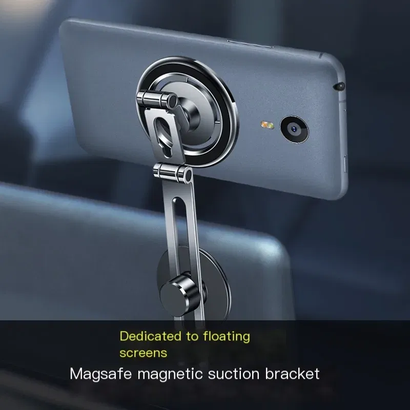 Color: Silver - Car Phone Holder Adjustable Foldable Bracket 360 Degree Rotating Aluminum Alloy for BYD Atto 3 Song Tang Tesla Model 3/Y/X/S