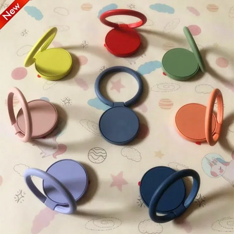Color: PURPLE - Ring Buckle Phone Holder Stand All Metal Paint Mobile Phone Buckle  Finger Ring Phone Holder for Phone Iphone Accessories