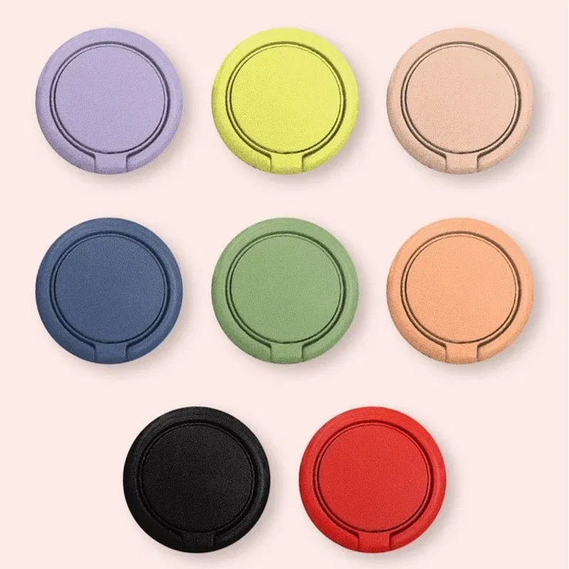 Color: PURPLE - Ring Buckle Phone Holder Stand All Metal Paint Mobile Phone Buckle  Finger Ring Phone Holder for Phone Iphone Accessories
